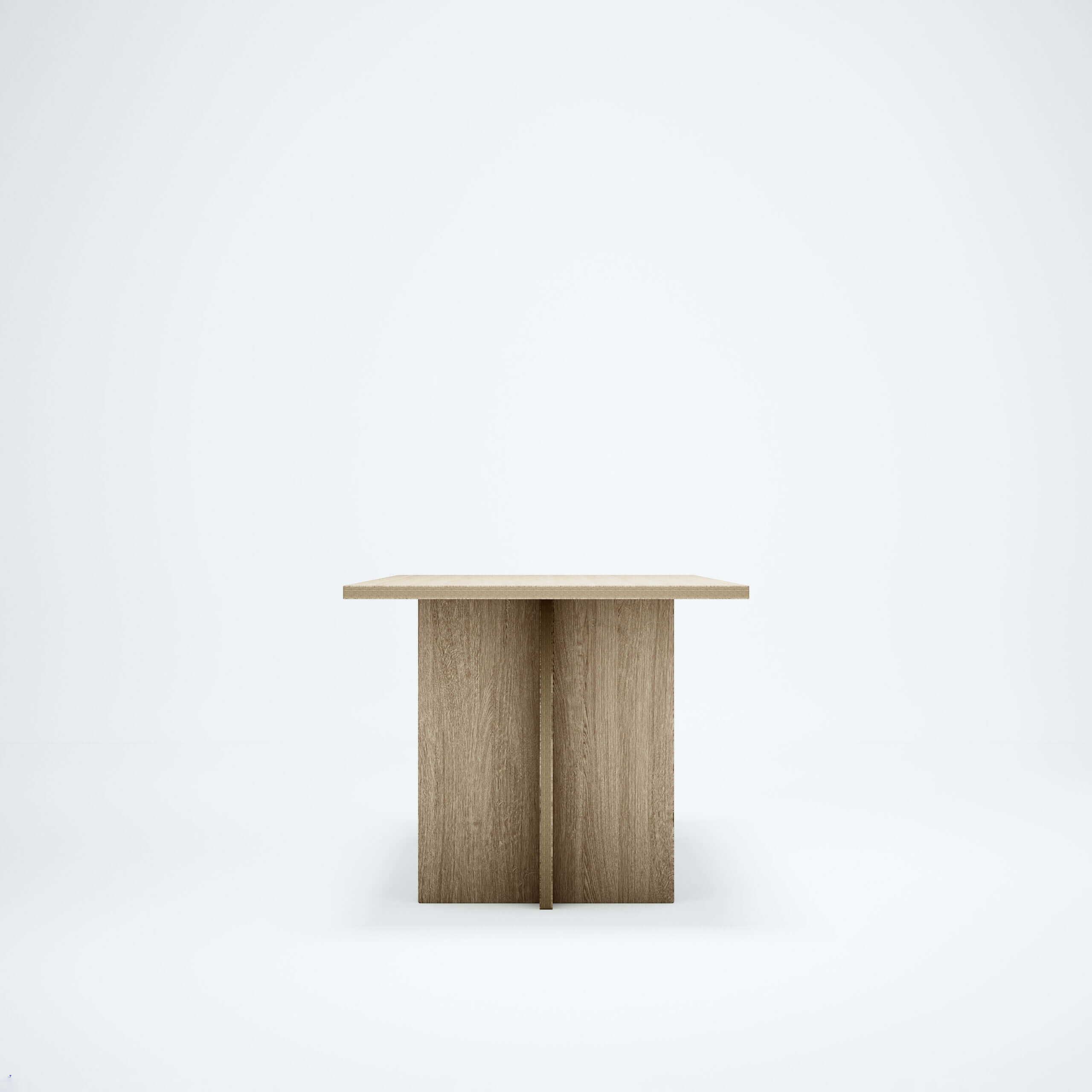 Profile photograph of the Chermayeff dining table in natural stained finish.