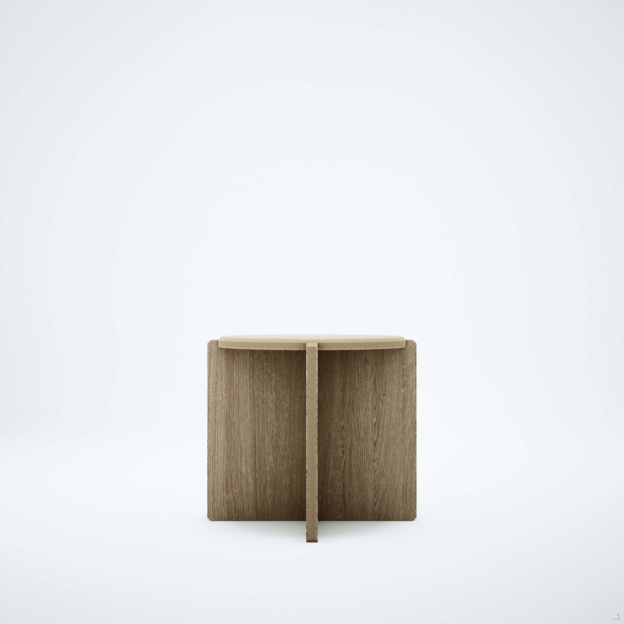 Photograph of Knoll nightstand in natural stained finish.