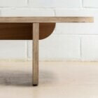 Detail photo of Judd coffee table in natural stained finish.