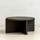 Detail photo of the Klee coffee table in black stained finish.