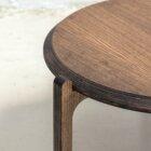 Detail photo of Olbrich coffee table in dark stained finish.